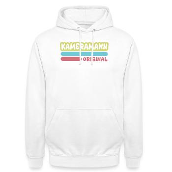 Cadreur - Sweat-shirt à capuche unisexe - blanc - Devant - AI Model Male 185 dark (185cm) & AI Model Female 172 dark (172cm)