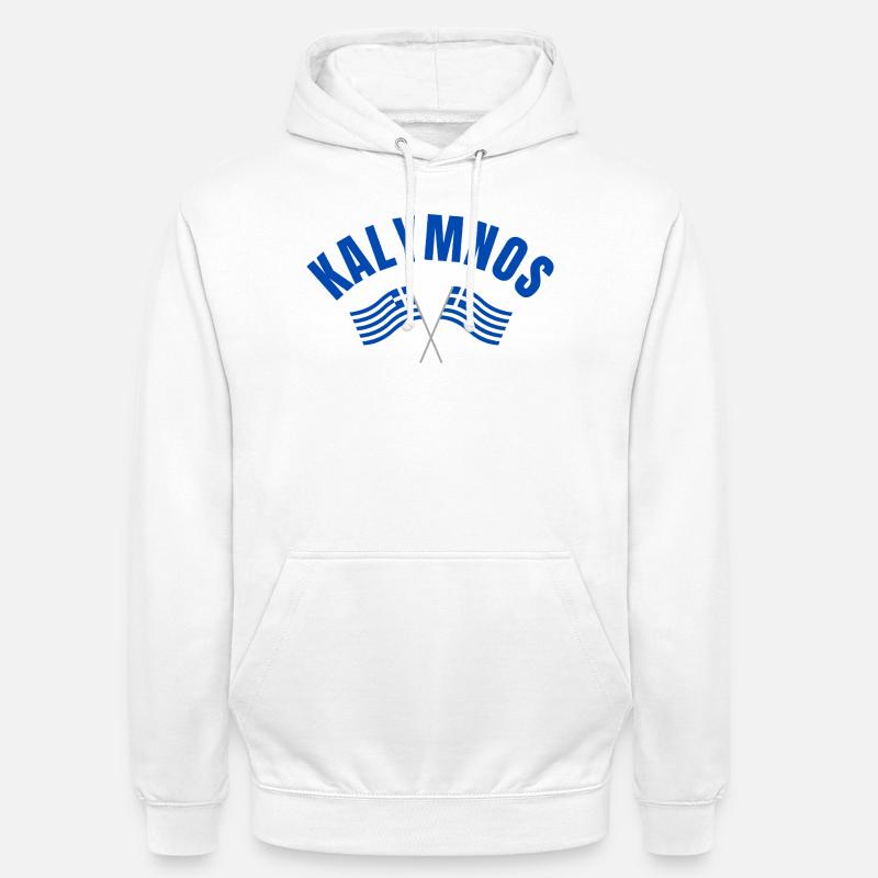 Drapeaux grecs de Kalymnos - Sweat-shirt à capuche unisexe - blanc