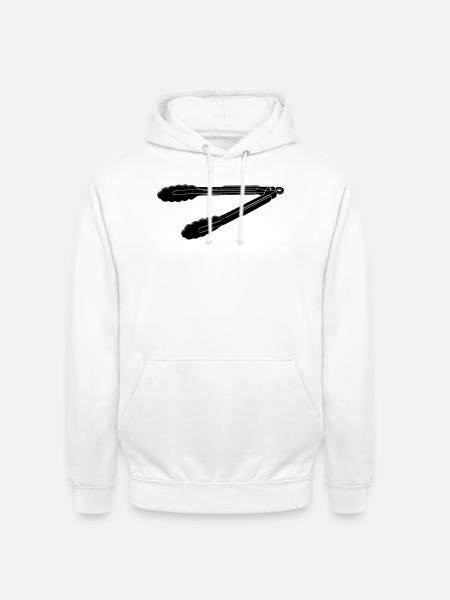 BBQ Grill Tongs Silhouette - Unisex Hoodie - Weiß