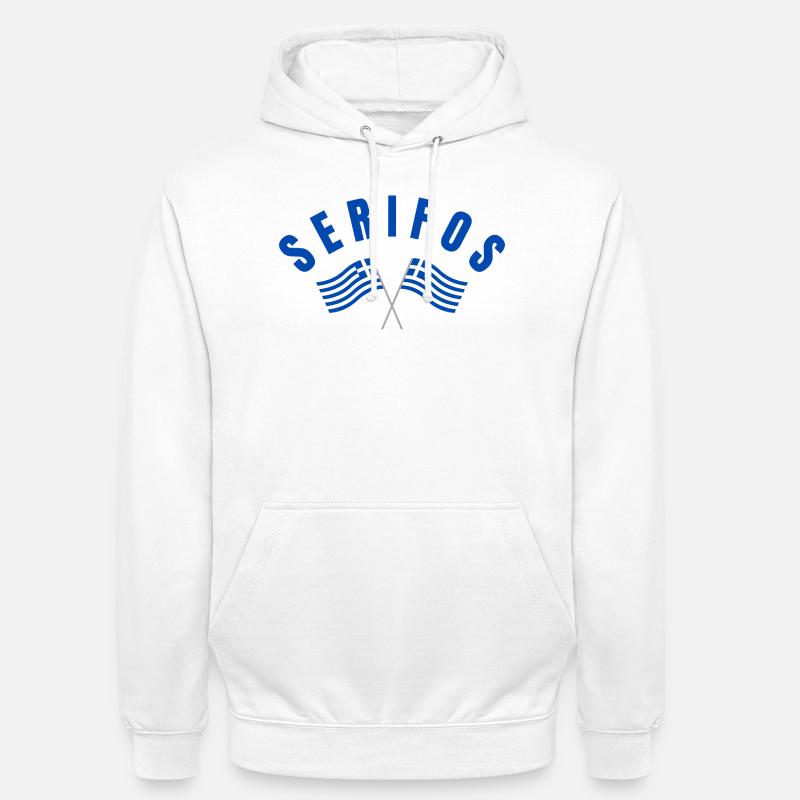 Drapeaux grecs de Serifos - Sweat-shirt à capuche unisexe - blanc