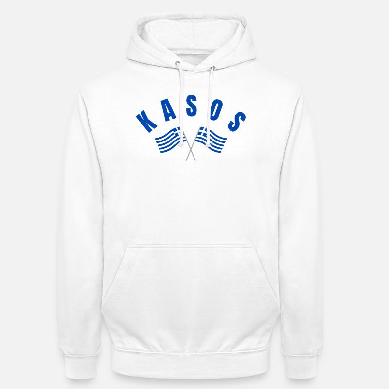 Drapeaux grecs de Kasos croisés - Sweat-shirt à capuche unisexe - blanc