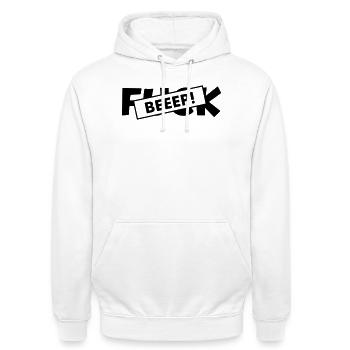 Zensur Piep Geräusch Fuck - Unisex Hoodie - Weiß - Vorne - AI Model Male 185 dark (185cm) & AI Model Female 172 dark (172cm)