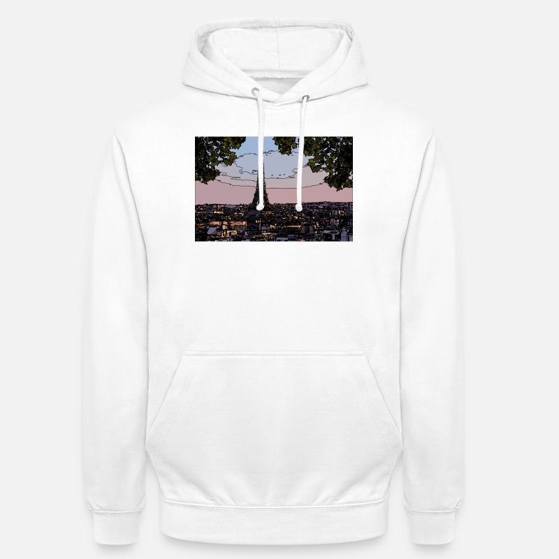Paris Abendstimmung am Eiffelturm - Unisex Hoodie - Weiß