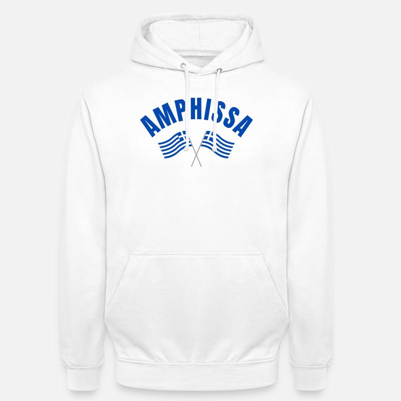 Amphissa Drapeaux grecs - Sweat-shirt à capuche unisexe - blanc