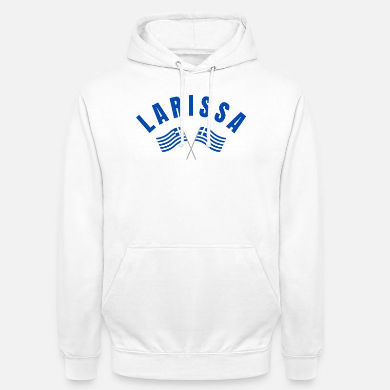 Drapeaux grecs de Larissa - Sweat-shirt à capuche unisexe - blanc