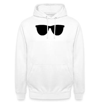 Lunettes de soleil - Sweat-shirt à capuche unisexe - blanc - Devant - AI Model Male 185 dark (185cm) & AI Model Female 172 dark (172cm)
