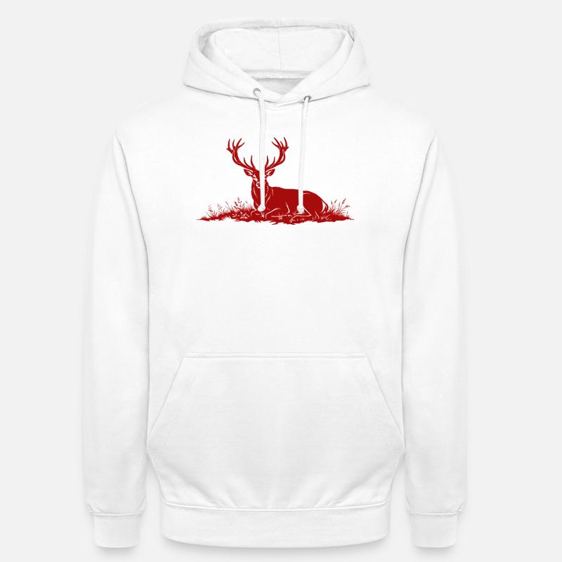 Cervi - Felpa con cappuccio unisex - bianco