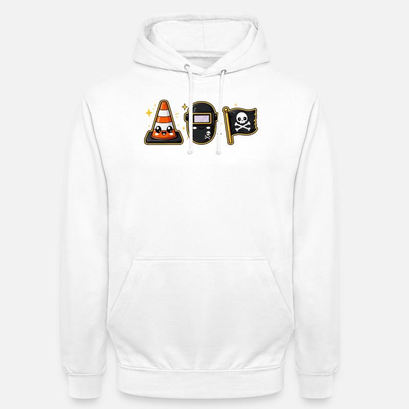 Construction site construction worker pirate - Unisex Hoodie - white