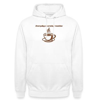 Sigura design Morning routine: steaming cup of coffee - Unisex Hoodie - white - Front - AI Model Male 185 dark (185cm) & AI Model Female 172 dark (172cm)