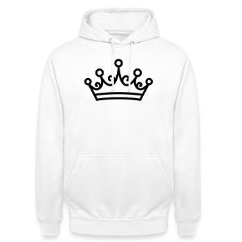 diadème - Sweat-shirt à capuche unisexe - blanc - Devant - AI Model Male 185 dark (185cm) & AI Model Female 172 dark (172cm)