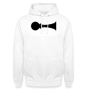 Car Horn - Unisex Hoodie - white - Front - AI Model Male 185 dark (185cm) & AI Model Female 172 dark (172cm)