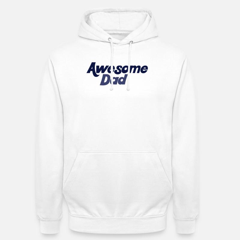 Bold Blue Gradient Awesome Dad - Unisex Hoodie - white