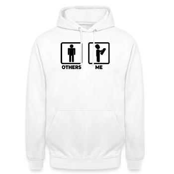 Bunottes d’architectes - Sweat-shirt à capuche unisexe - blanc - Devant - AI Model Male 185 dark (185cm) & AI Model Female 172 dark (172cm)