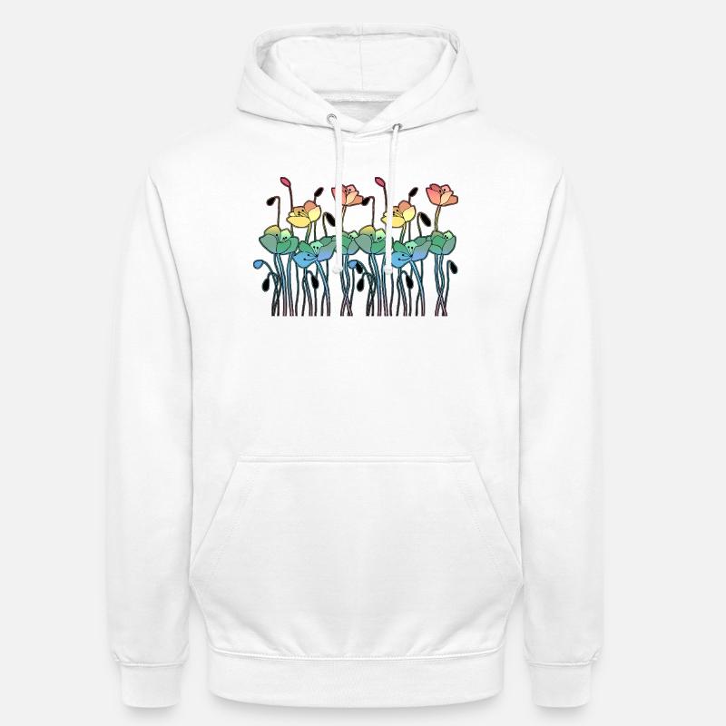 Fleur - Sweat-shirt à capuche unisexe - blanc