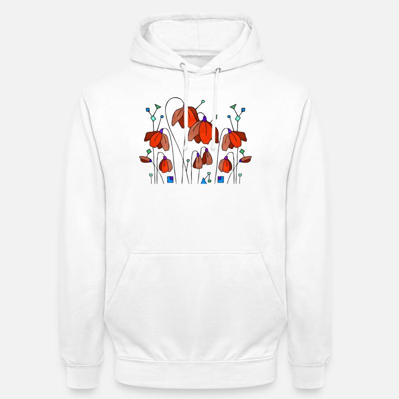 Fleur - Sweat-shirt à capuche unisexe - blanc