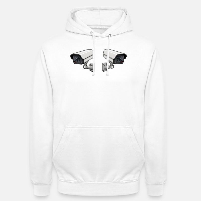 Art de surveillance à double caméra - Sweat-shirt à capuche unisexe - blanc