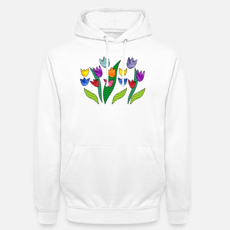 Fleur - Sweat-shirt à capuche unisexe - blanc