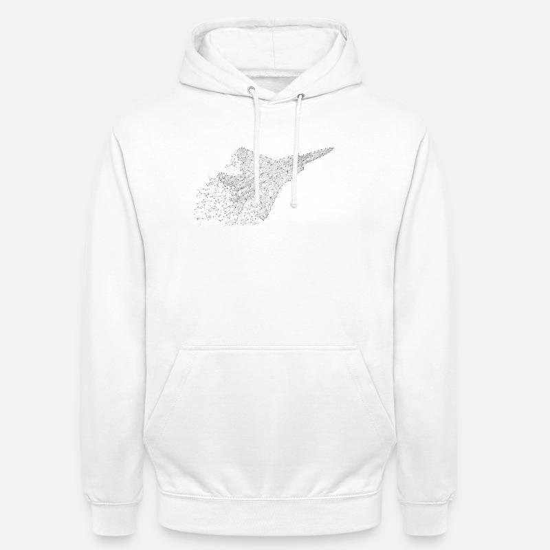 Avion de chasse au look low-poly - Sweat-shirt à capuche unisexe - blanc