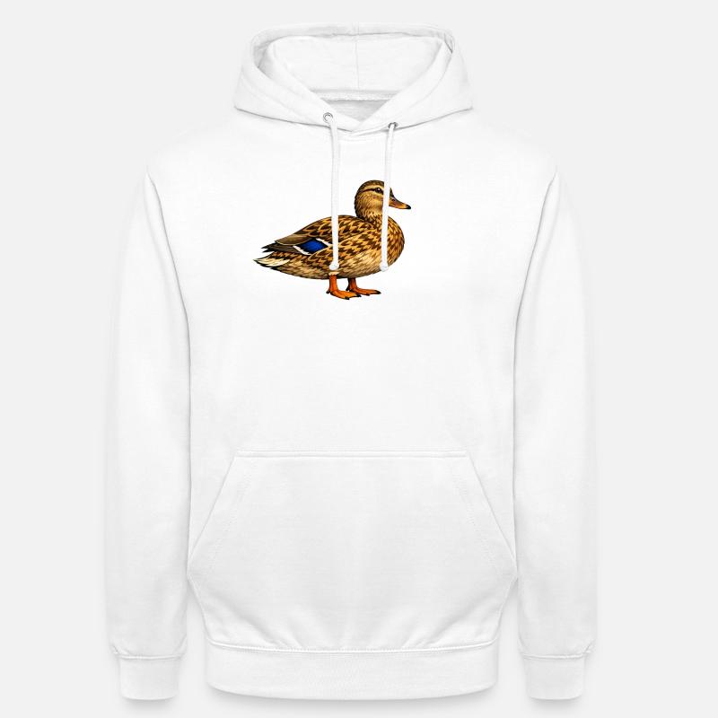 Canard colvert - Sweat-shirt à capuche unisexe - blanc