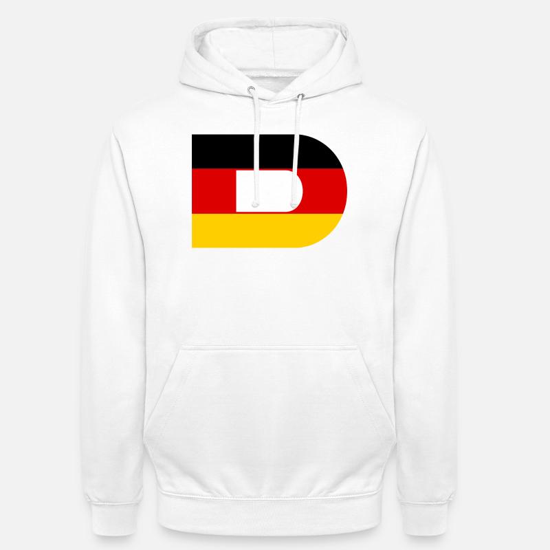 D - Style du drapeau allemand - Sweat-shirt à capuche unisexe - blanc