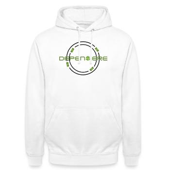 Spender - Unisex Hoodie - Weiß - Vorne - AI Model Male 185 dark (185cm) & AI Model Female 172 dark (172cm)