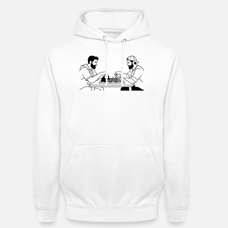 échecs - Sweat-shirt à capuche unisexe - blanc