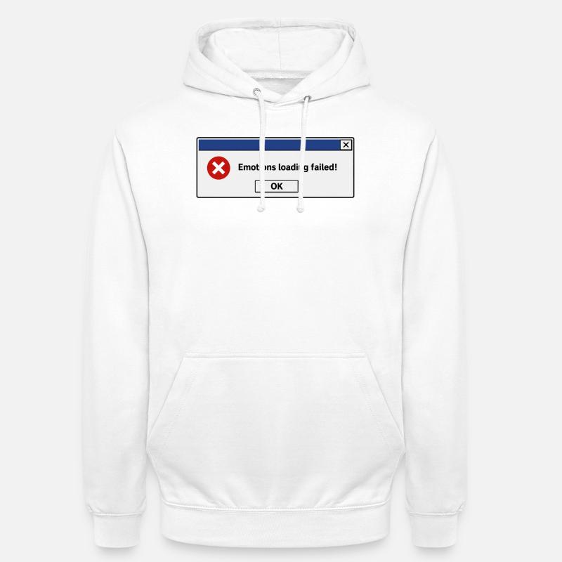 Émotions Chargement échoué | Humour introverti - Sweat-shirt à capuche unisexe - blanc
