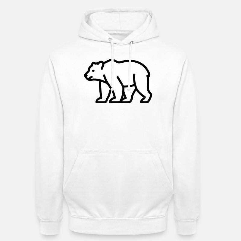ours - Sweat-shirt à capuche unisexe - blanc