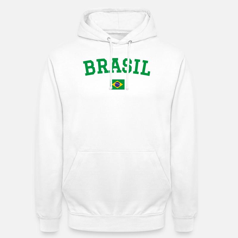 Drapeau du Brésil Conception Vert - Sweat-shirt à capuche unisexe - blanc