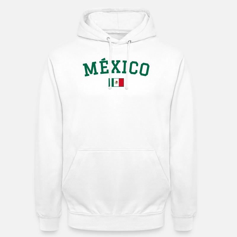 Drapeau du Drapeau du Mexique Vert - Sweat-shirt à capuche unisexe - blanc