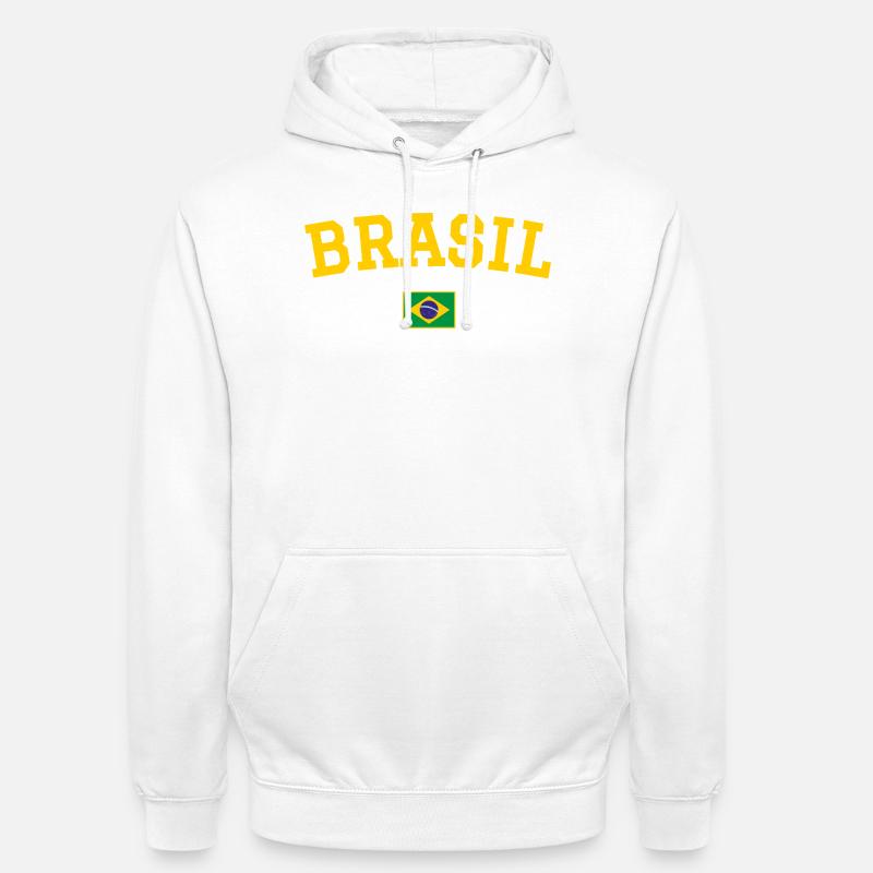 Drapeau du Brésil jaune - Sweat-shirt à capuche unisexe - blanc