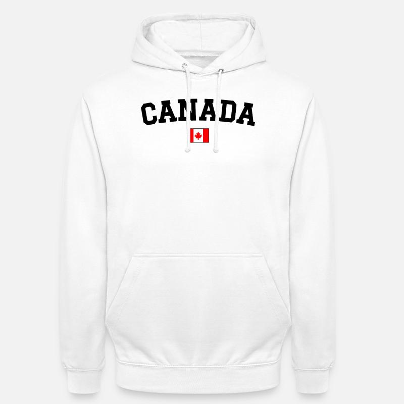 Drapeau du Canada Noir - Sweat-shirt à capuche unisexe - blanc