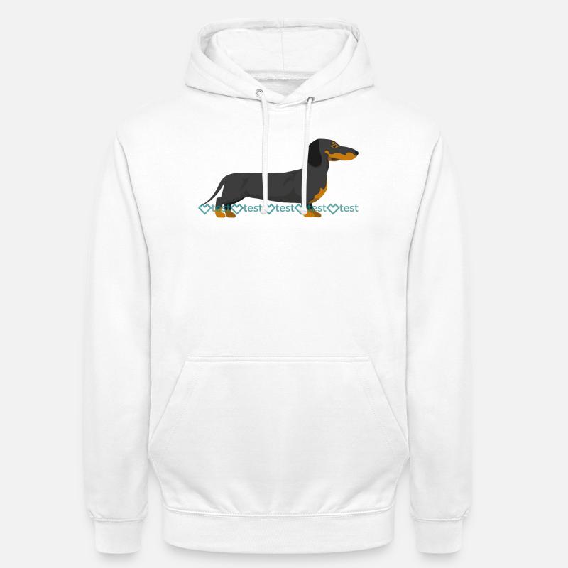 Image du teckel - Sweat-shirt à capuche unisexe - blanc