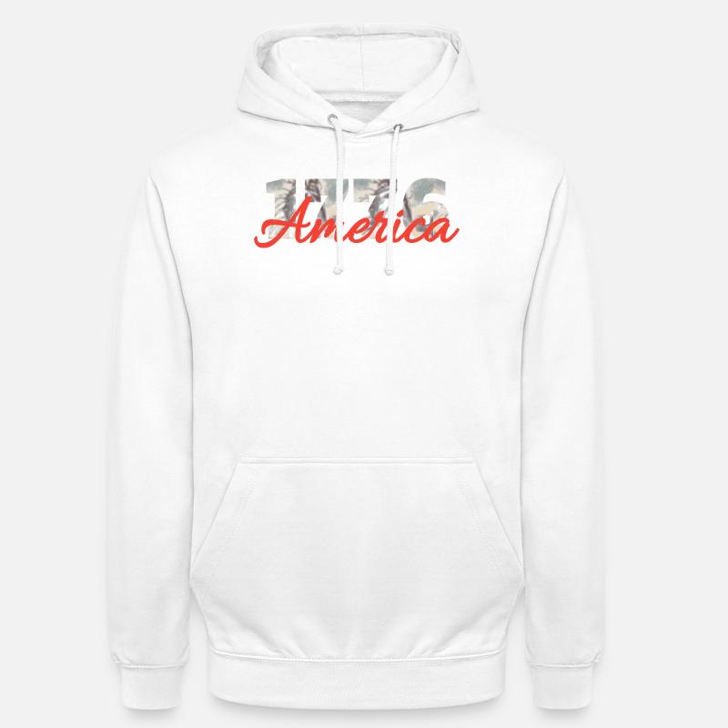 1776 America Script Overlay - Unisex Hoodie - Weiß
