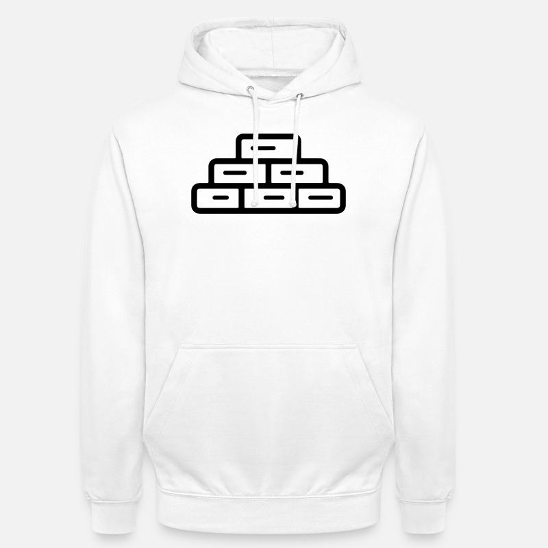 brique - Sweat-shirt à capuche unisexe - blanc