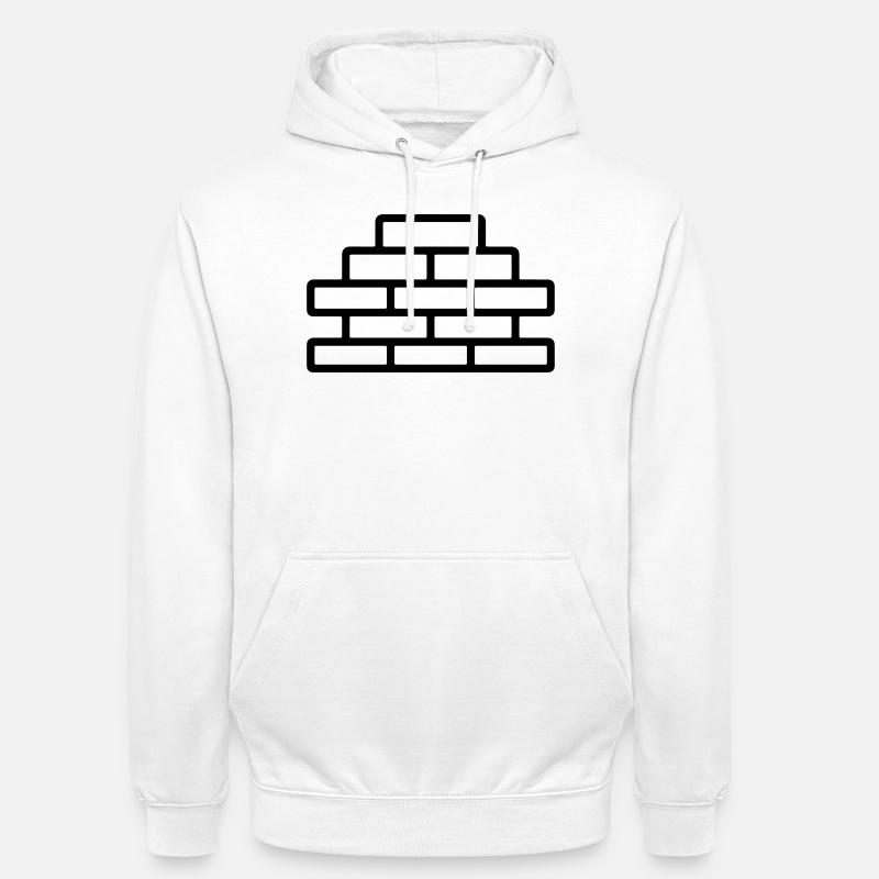 brique - Sweat-shirt à capuche unisexe - blanc