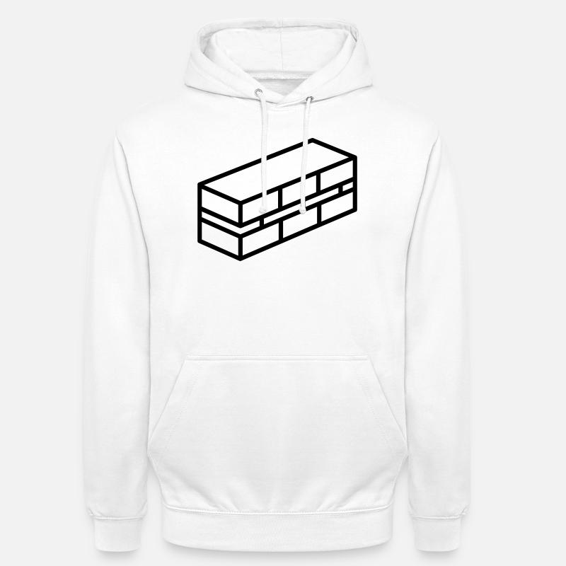 brique - Sweat-shirt à capuche unisexe - blanc