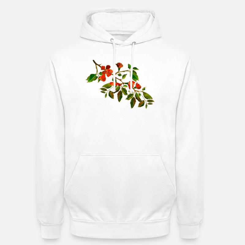 Fleur - Sweat-shirt à capuche unisexe - blanc
