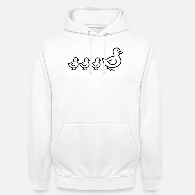 famille canard - Sweat-shirt à capuche unisexe - blanc