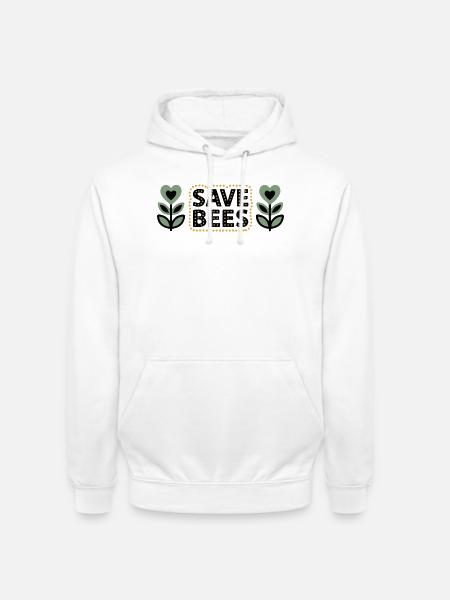 Save Bees Bees Flowers Conservation Beekeeper - Unisex Hoodie - white