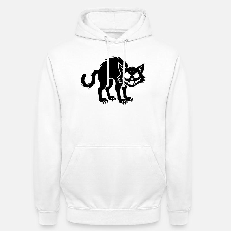 Chat noir en colère - Sweat-shirt à capuche unisexe - blanc