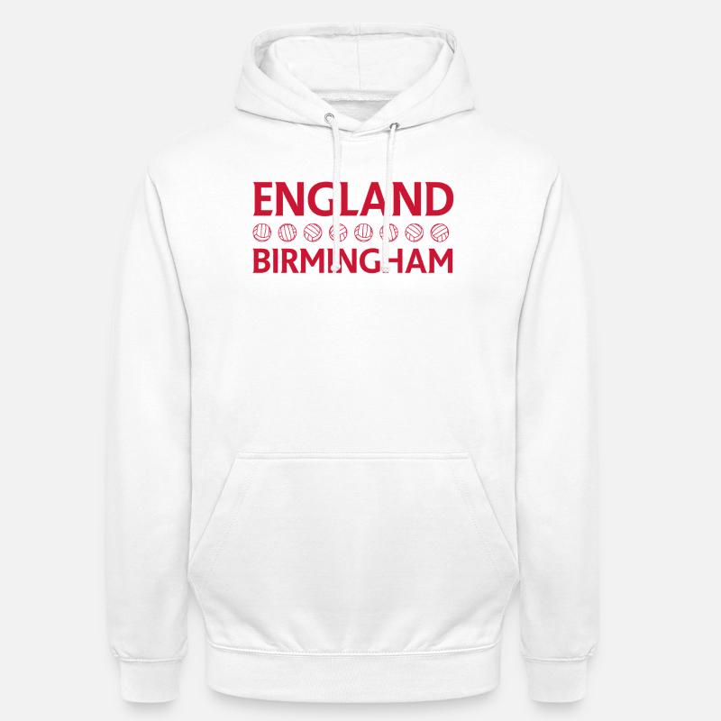 Emblème de cricket Angleterre Birmingham - Sweat-shirt à capuche unisexe - blanc