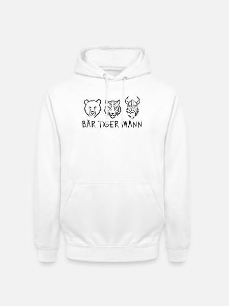 Bärtiger Mann – Wortwitz für Bartträger - Unisex Hoodie - Weiß
