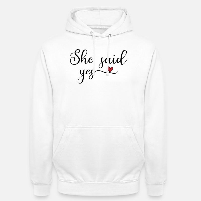 sie hat ja gesagt - Sweat-shirt à capuche unisexe - blanc