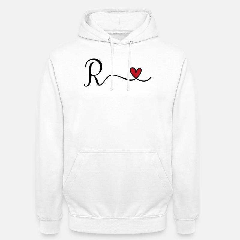 Monogramme de la lettre R - Sweat-shirt à capuche unisexe - blanc