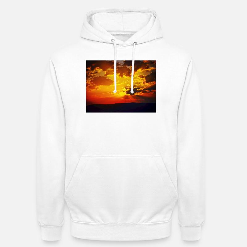 Sunset Fire Rays - Unisex Hoodie - white