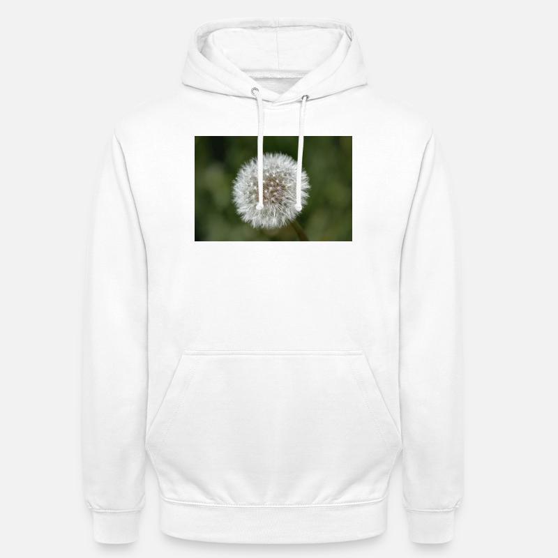 Gros plan d’un pissenlit - affiche. - Sweat-shirt à capuche unisexe - blanc