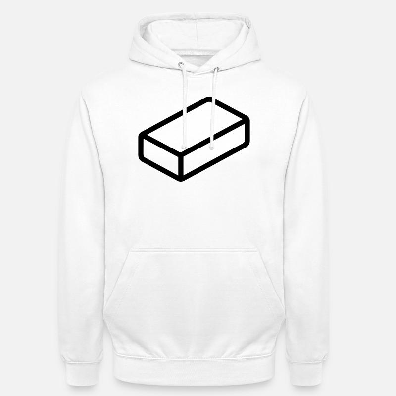 brique - Sweat-shirt à capuche unisexe - blanc