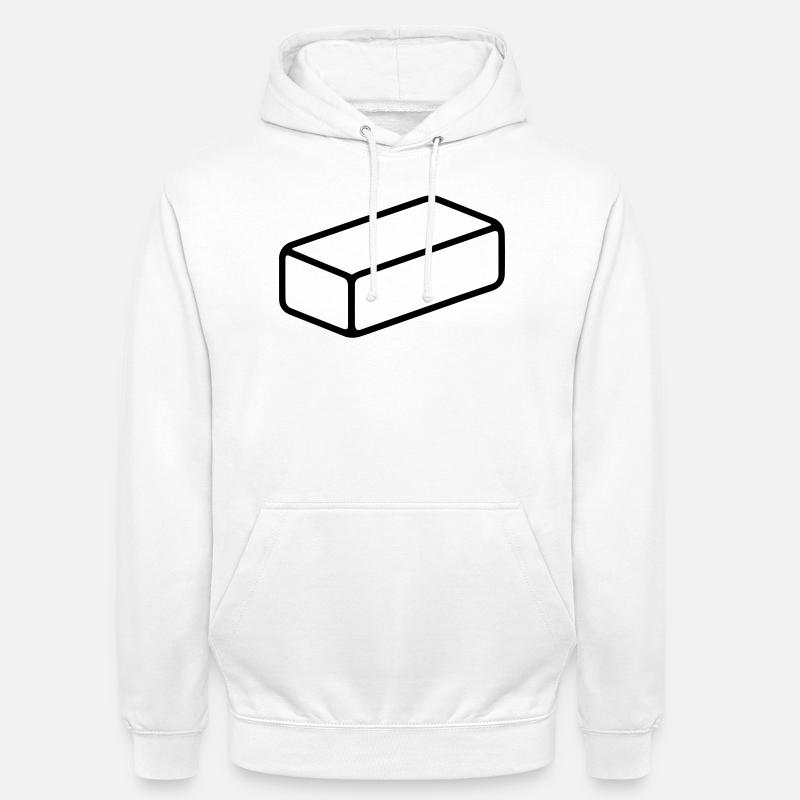 brique - Sweat-shirt à capuche unisexe - blanc