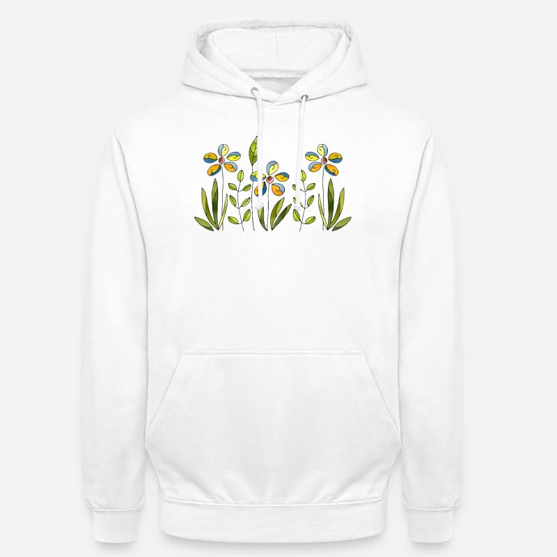 Fleur - Sweat-shirt à capuche unisexe - blanc